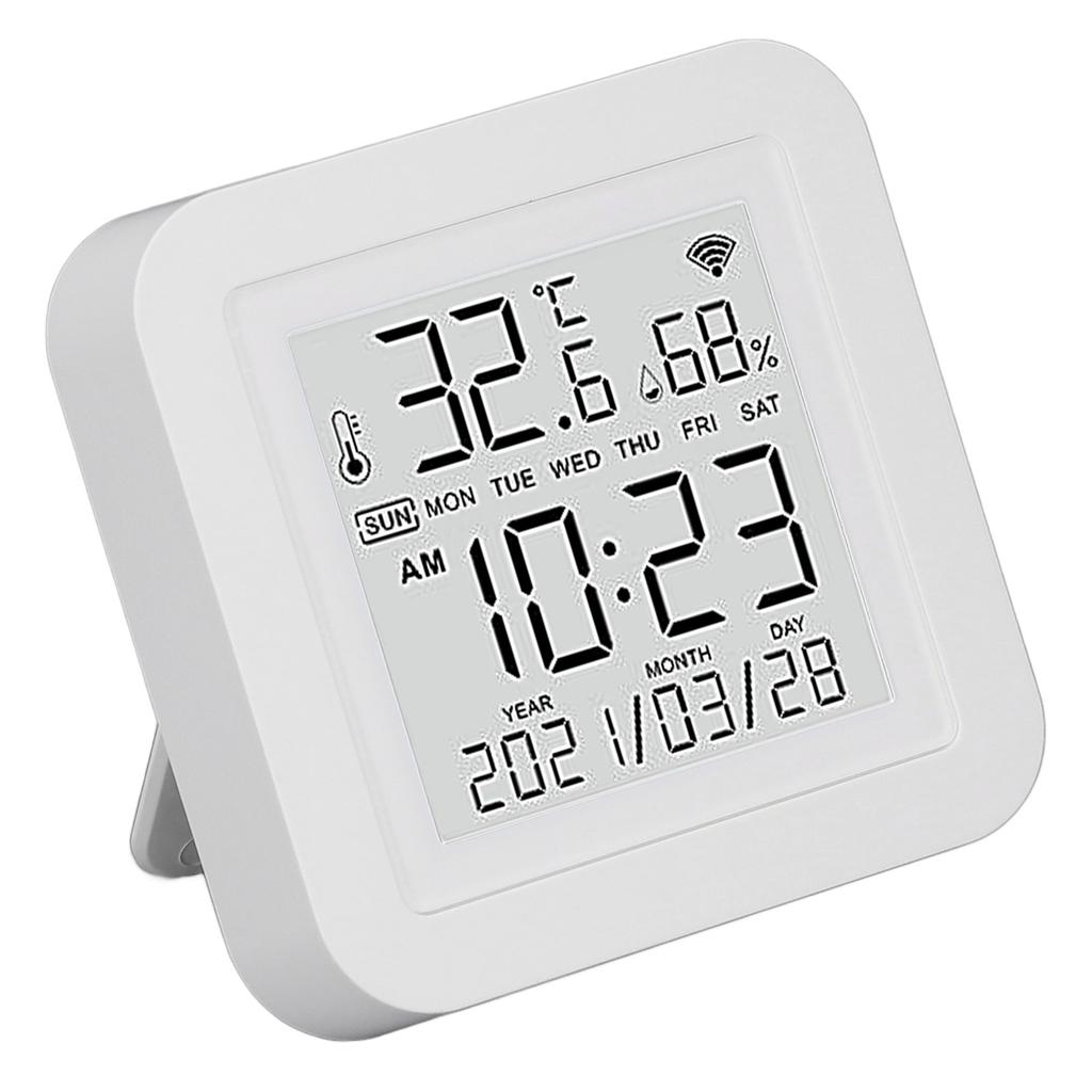  Digital Indoor Hygrometer, Large Screen Smart Temperature Humidity Sensor with 2.4GHZ Wireless Rl Time Monitor LED Indicator 