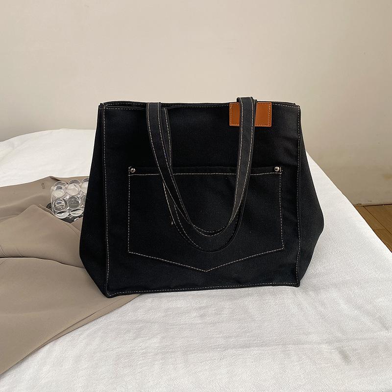 European and American Fashion Canvas Women's Bags Women's Handbags Shoulder Bags Large Capacity Leisure Bags Shoulder Bags Commuter Bags