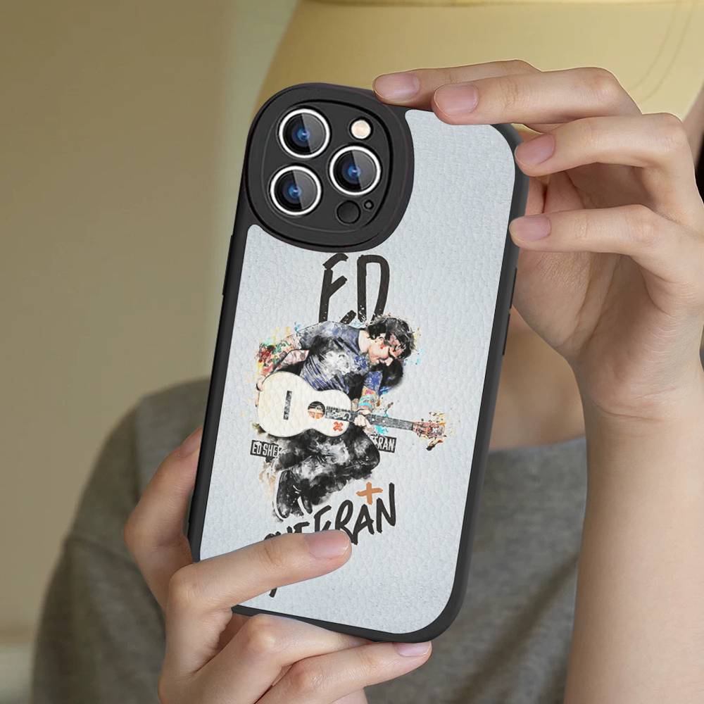 Кожаный чехол для телефона E-Ed Sheeran для iPhone 16 16e 15 14 13 12 11 Pro Max Plus Mini