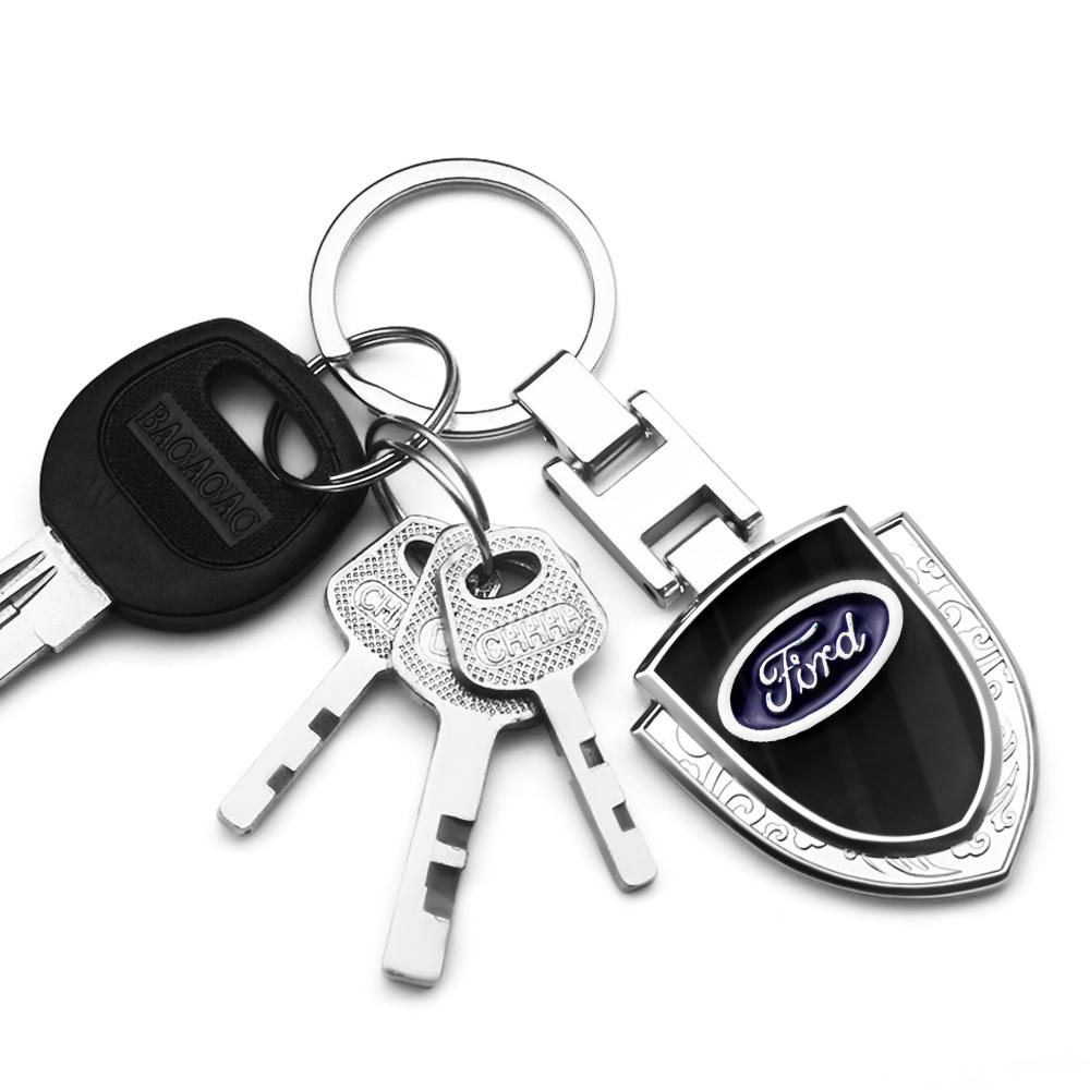 PYZJ2 Car Logo Keychain Shield Keychain Style For Ford Mustang Focus3 2 Transit Ecosport Edge Fiesta Escape Kuga Mondeo Fusion Keychai