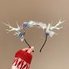 Glowing Elk Hair Hoop LED Christmas Headband Plush Glowing New Year Headband Antlers Headband  Kid