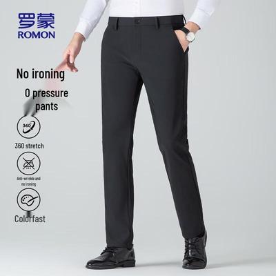 Мужские брюки прямого кроя 8818H в стиле business casual, тянущиеся