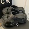 Fashion Chunky Heel Clip Toe Flip Flops 2025 New Thick Platform Women Eva Slippers Summer Outdoor Wear Beach Nonj-Slip Sandals