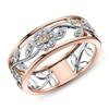 Exclusively for diamond jewelry, two-tone electroplated floral rings, European and American fashion jewelry for women