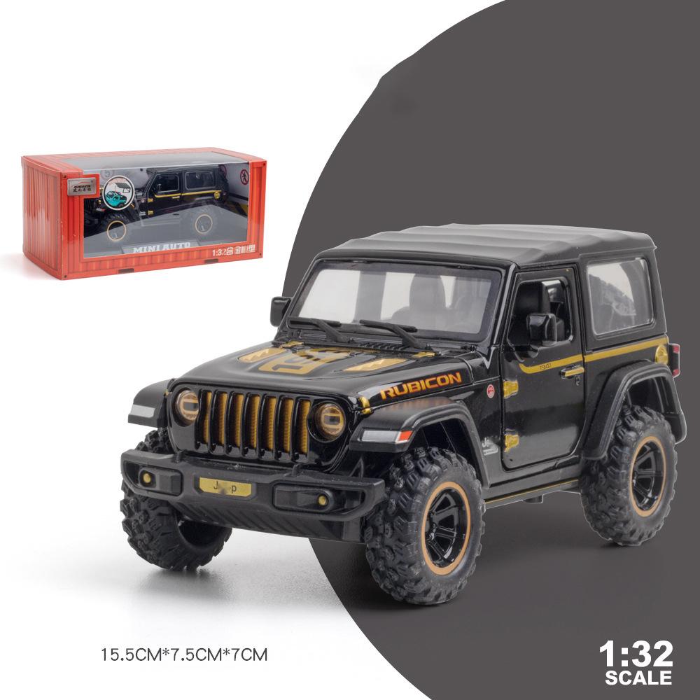 1/32 Jeeps Wrangler Rubicon 1941 Внедорожные литые легкосплавные автомобили и игрушечные транспортные средства Модель автомобиля Звуковые и световые игрушки для детей Подарки
