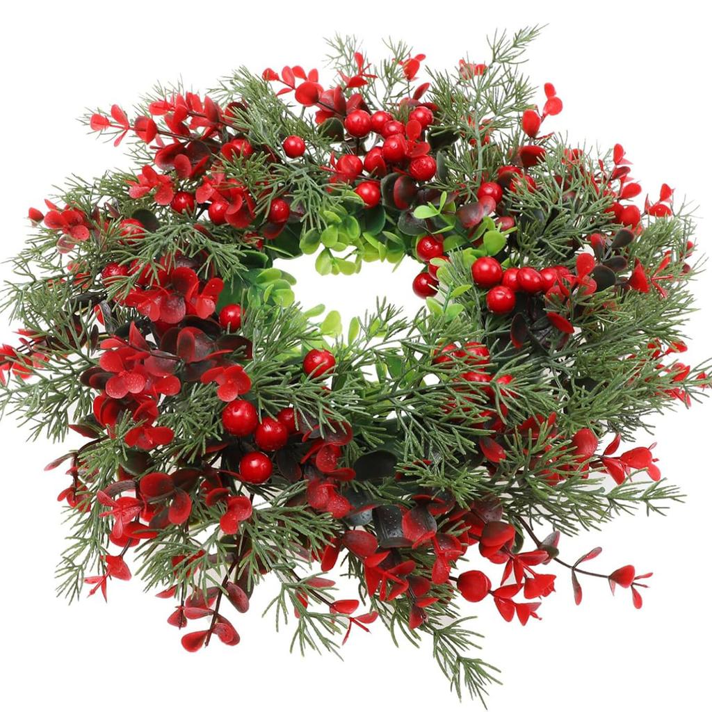 American Red Fruit Christmas Decoration Wreath Eucalyptus Rattan Eucalyptus Leaf Door Hanging Window Arrangement Holly Fruit