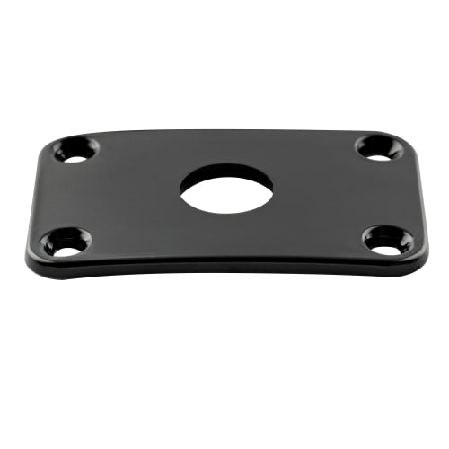 Musiclily Pro Rectangular Plastic Jack Plates for Electric Guitars, Black (Set of 2)