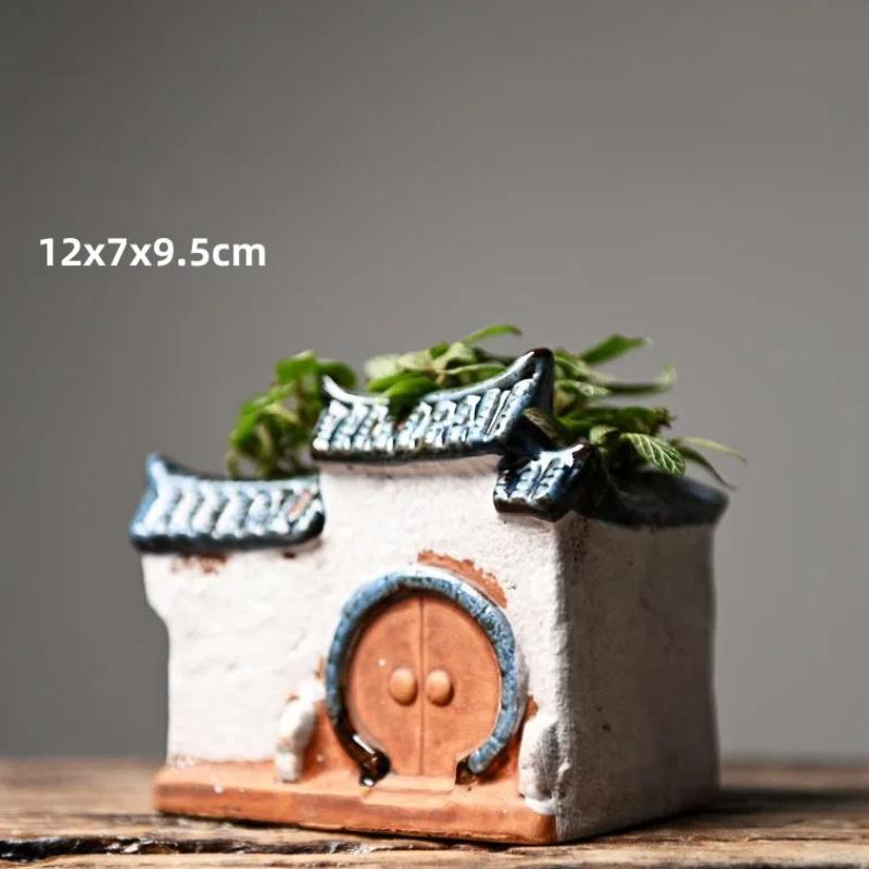 Керамический цветочный горшок в китайском стиле – креативный настольный контейнер для растений
