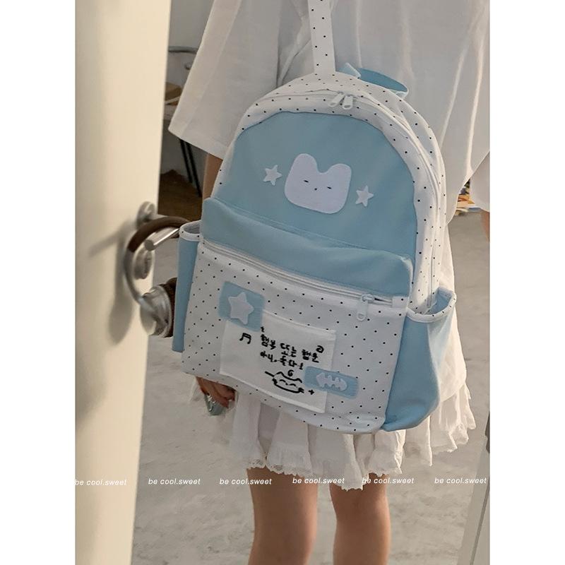 Polka dot cute cartoon student schoolbag female 2025 new fashion casual backpack versatile large capacity backpack