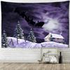 Милые животные с принтом лося гобелен Рождественская снежная сцена иллюстрация настенный хиппи колдовство домашний декор