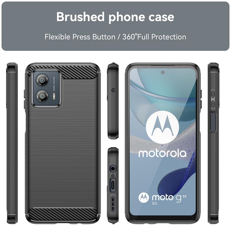 Для Чехол Moto G53 Для Moto G53 Capas Бампер из углеродного волокна Задний Противоударный Мягкий ТПУ Чехол Для Motorola Moto G53 G 53 Fundas