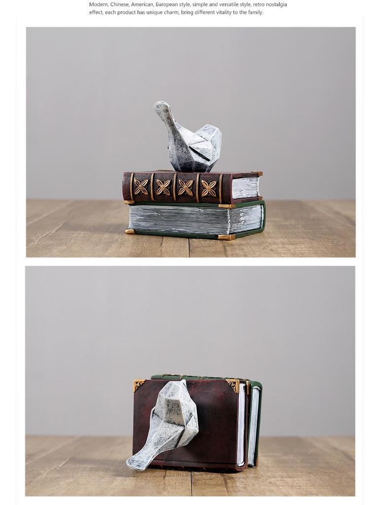 Retro American Bird Bookend - Decorative Home, Living Room & Desk Ornament