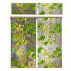 1PC Windows Decals Non-Adhesive Window Privacy Film Reusable Stain Elegant Anti UV Green Maple Leaves Glass Sticker