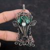 Malachite Pendant Copper Wire Wrapped Pendant Rainbow Moonstone Pendant Handmade Jewelry Deer Face Pendant Gemstone Pendant Gifts For Friend