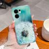 Чехол для Oppo Reno 13F Градиентный Цветочный Прозрачная Крышка для Oppo Reno 13 F 4G 5G Reno13F Funda Мягкие Противоударные Задние Крышки Телефона