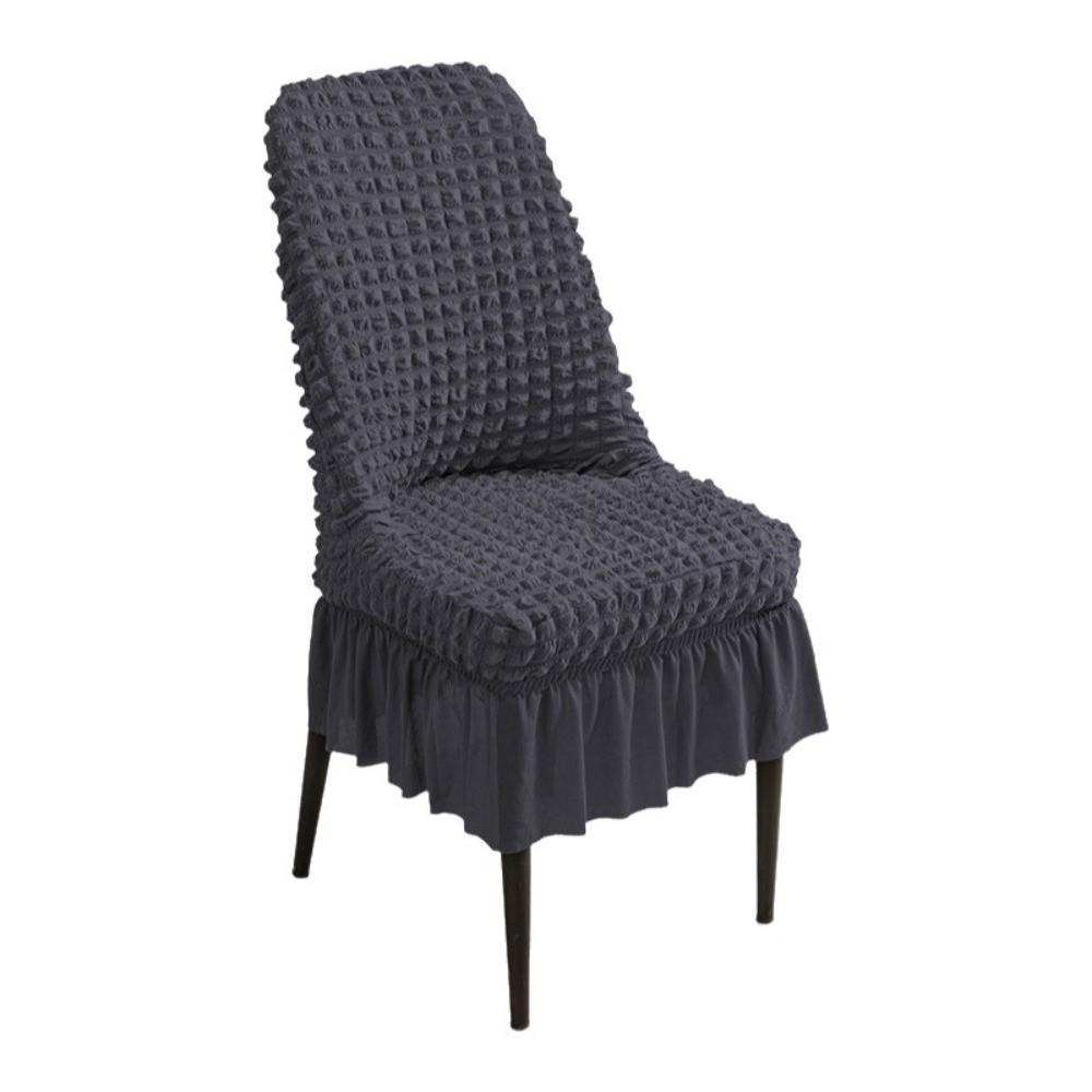 Breathable Elastic Chair Cover Wrinkled Fabric Full Wrap Stool Cover Dining Chair Cover Kitchen