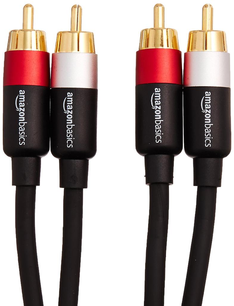 Amazon Basics RCA Audio Cable RCA Male 2 RCA for Black 1.2m (2 - Male) Speakers,