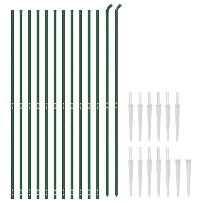 VidaXL Wire Mesh Fence and Anchor Post, Decorative Fence Panel, Garden Patio Protection Barrier 154111