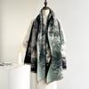 Antique Ink Painting Jacquard Scarf Autumn and Winter New Imitation Cashmere Thickened Warm Shawl Women's Guochao Air Conditioner Shawl