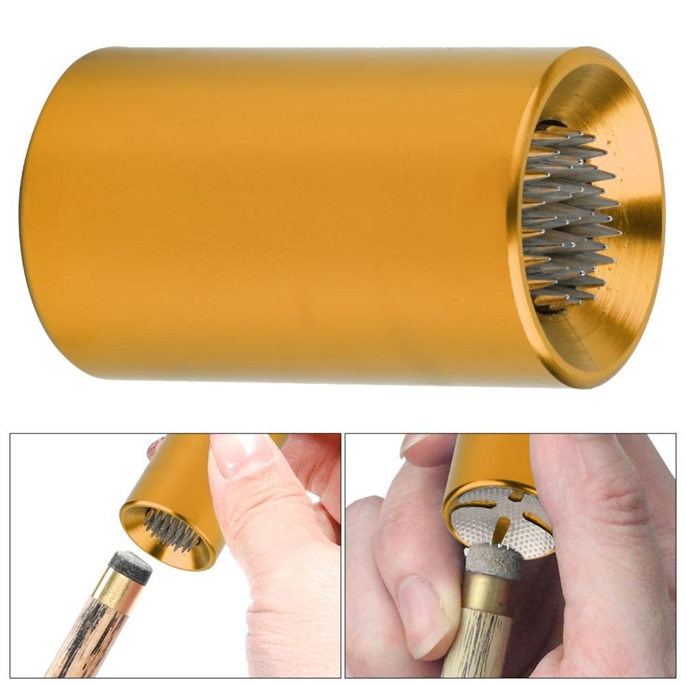 2in1 Pool Stick Shaper Aluminum Billiard Tip Shaper Billiard Cue Tip Tool Tip Reshaping