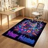 Cat Theme Crystal Velvet Rug Personalized Custom Name Text Soft Floor Mat Home Decor