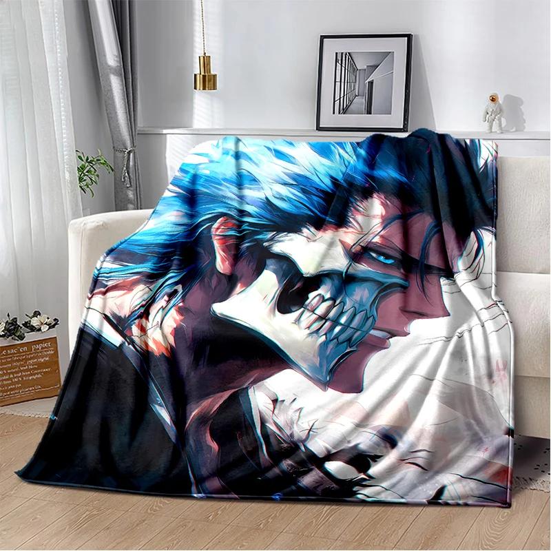 2025 New Style Bleach Kurosaki Ichigo Anime Cartoon Soft Flannel Blankets,Throw Blanket Comfortable for Beds Sofa Home Bedroom