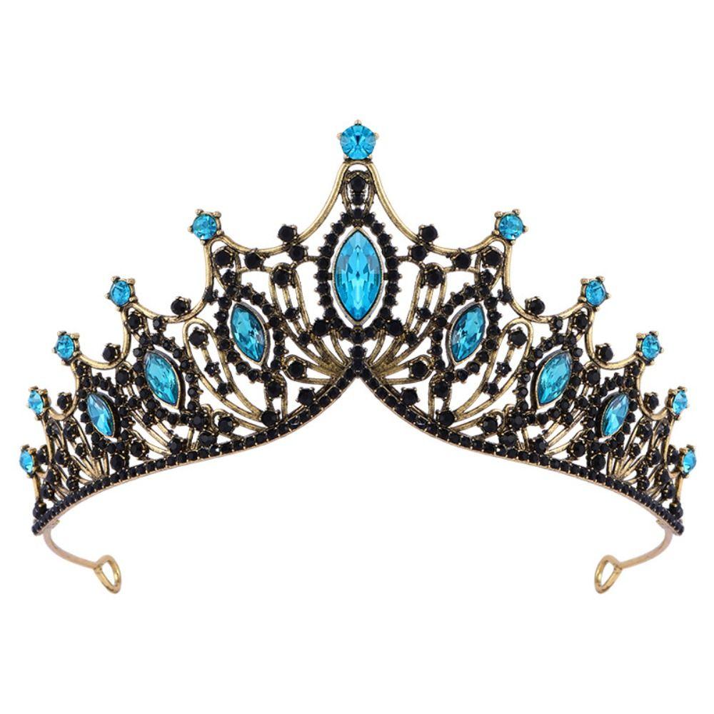 Metal Baroque Crown Shiny Rhinestone Crown Trendy Princess Tiara  Dress Accessories