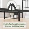 90x200cm Metal Bed Frame with Vintage Headboard and Footboard, Heavy Duty Steel Slat Support, Reach Under-Bed Storage, No Box Spring Required, Black