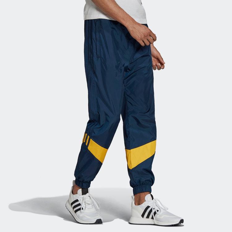 adidas Мужские джоггеры Originals в полоску с трилистником и контрастными манжетами, темно-синие HF9227
