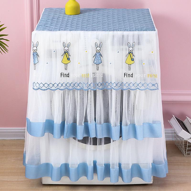 1шт стиральная машина чехол вышивка защита полотенце товары для дома барабанного типа стиральная машина дышащий полиэстер кружево