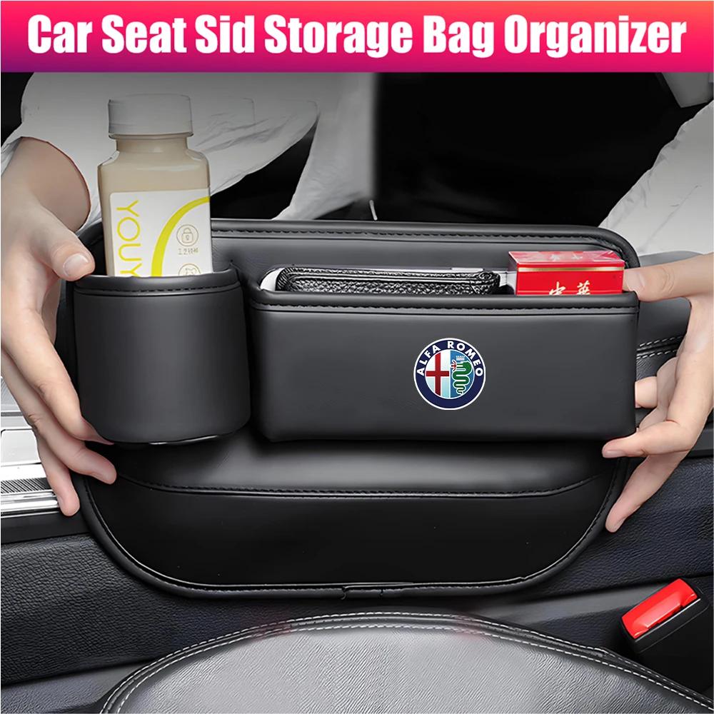 Car Stickers For Alfa Romeo Car Seat Sewn Gap Crevice Slot Storage Box Cup Holder For Alfa Romeo 4C 159 Spider Giulia Giulietta 