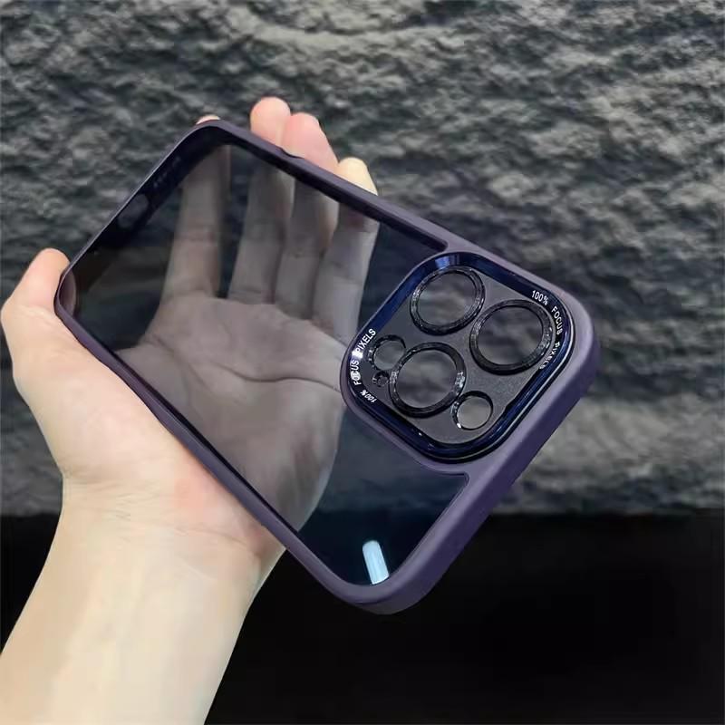 Совместимый прозрачный защитный чехол от падения для iPhone 15 Pro/Pro Max - золотой