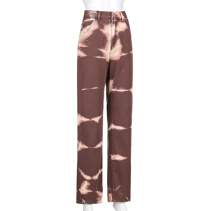 Весна 2022, женская мода с высокой талией y2k, эстетический принт, женские широкие джинсы, мешковатые женские брюки-карго, джинсовые брюки для мамы