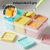 Baby Meal Prep Accessories Food Grade Silicone Freezer Molds, Large Capacity 6 Compartments Easy Release Trays Containers, Leak-proof Reusable Storage