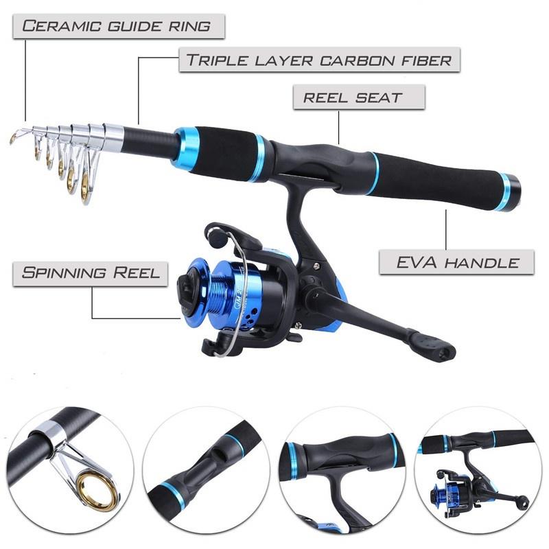 Детские рыболовные снасти, легкие и портативные телескопические удочки и катушки для детской рыбалки