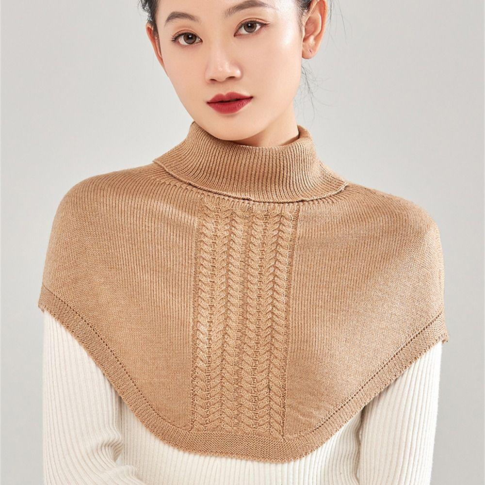 Soft Knitted Ring Scarf Winter Warm Cover Head Neck Fashion Fake Collar  for Women Girls