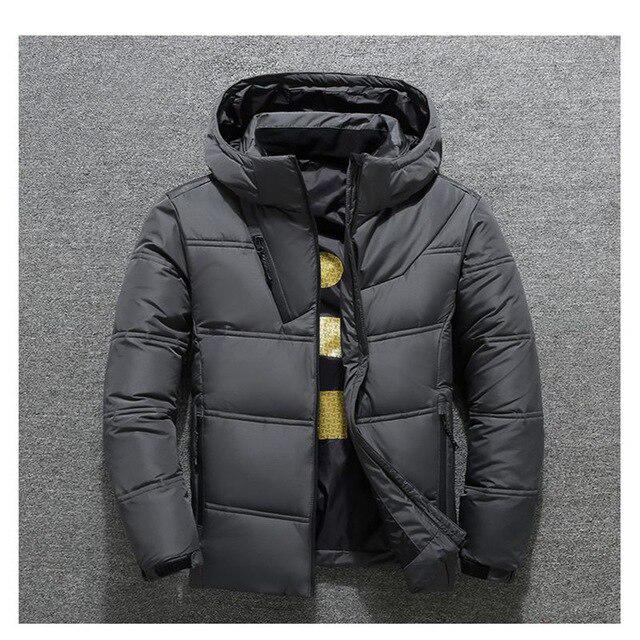 Winter Jacket Mens Quality Thermal Thick Coat Snow Red Black Parka Male Warm Outwear Fashion - White Duck Down Jacket Men