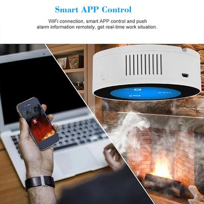 WiFi Сигнализатор природного газа ЖК-цифровой дисплей Детектор горючего газа Датчик утечки газа для дома, кухни