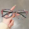 Colorful Cat's Eye Diamond-encrusted Anti-blue Light Glasses, New Fashionable Frame, Personalized Sunglasses Frame