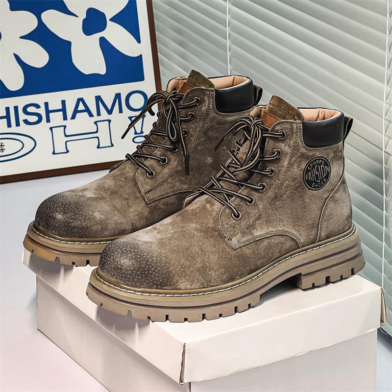 Ботинки мартин мужские 2025 новые ревень осень и зима британский ветер рабочие вельветовые хлопковые ботинки пара 2345-J