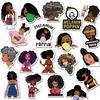 50PCS Fashion Inspirational Melanin Poppin Black Girl Sticker For DIY Luggage Laptop Skateboard Motorcycle Decal Stickers F4