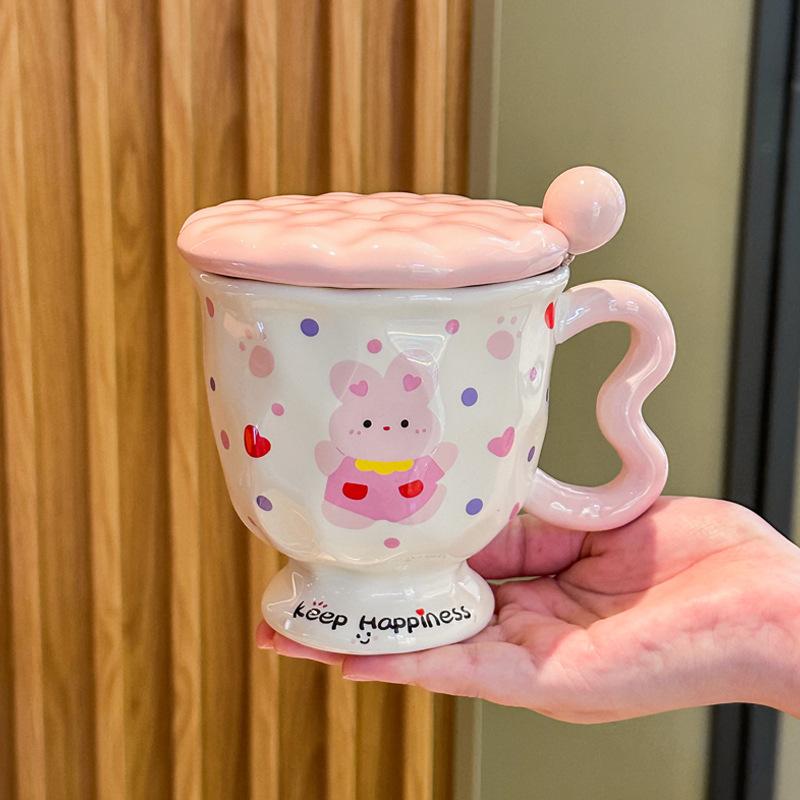 Graduation Season Souvenirs for Classmates and Teachers, Cute Rabbit Ceramic Mug, Birthday Gift Box for Boys and Girls