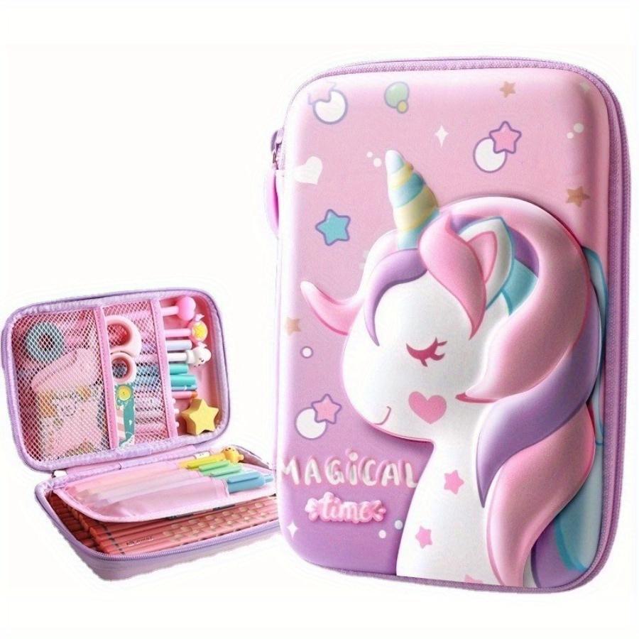 Unicorn School Pencil Case Large Capacity Organizer Stationery Box Zipper Storage Box Birthday Gifts School Supplies