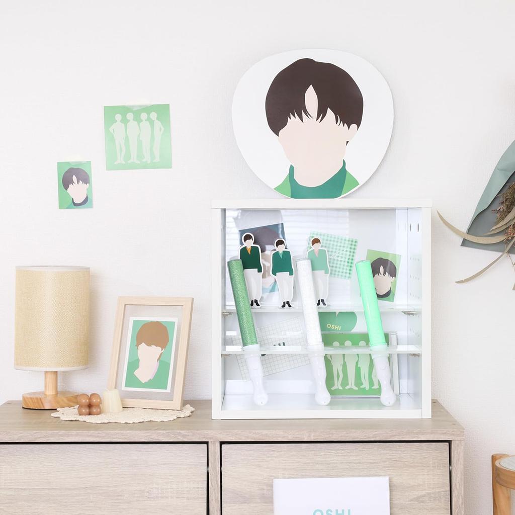 Fuji Boeki Oshikatsu Box Color Box 1 Tier Width x Depth 25 x Height White Oshikatsu Storage Cube Box Penlight Stand Fan Storage 19240 36.6 36.6cm