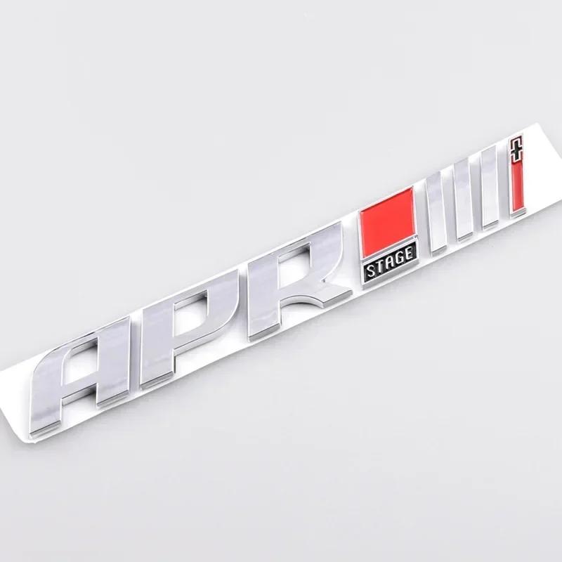 Chrome Black 3D ABS Letters Logo APR Stage III 3  Rear Trunk Boot Badge Emblem Sticker for V-//W G-OLF A-ud/i R8 RS A3 A4 Q5