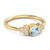 Bezel Set Blue Topaz 925 Sterling Silver Gold Vermeil Boho Ring