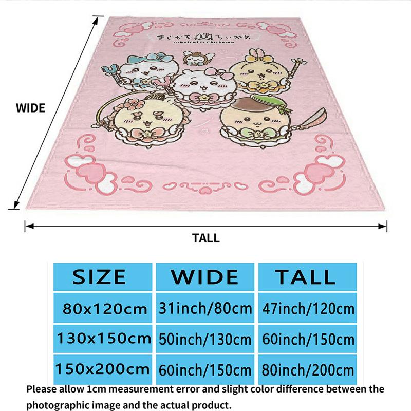 1PC Chiikawa Patterned Flannel Blanket Suitable For All Seasons For Home Decor Warmth And Comfort Gifts Holiday Present