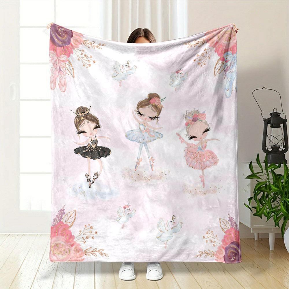 Ballet Girls Swan Pink Blanket bedroom Blanket for Livingroom Couch lunch break Soft throw for Friend's festival Gift