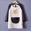 Children Waterproof Apron for Kid School Art Craft Painting Color Palette Printed Baby Feeding Eat Long Sleeve Smock DIY Drawing