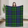 Клетчатое одеяло Stewart Black Tartan Фланелевое Декоративное Портативное Легкое Тонкое Плед для Кровати Спальни Коврик Кусок